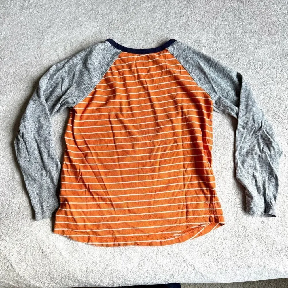 Gymboree Boys Orange Striped Raglan Longsleeve T-shirt